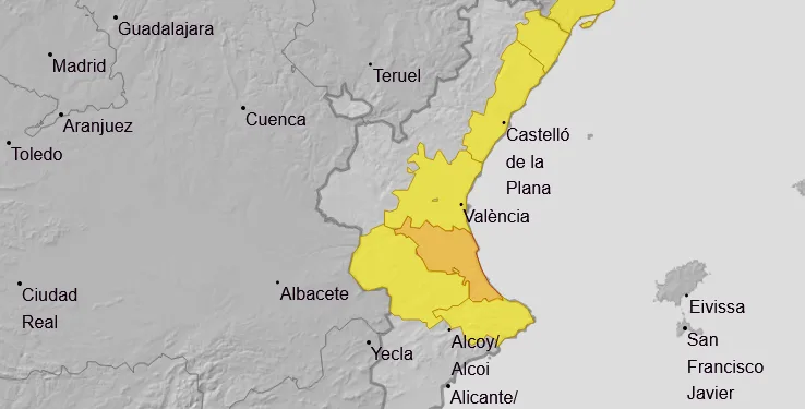 Carcaixent acumula 134 litros y Alzira 126 litros de lluvias desde anoche