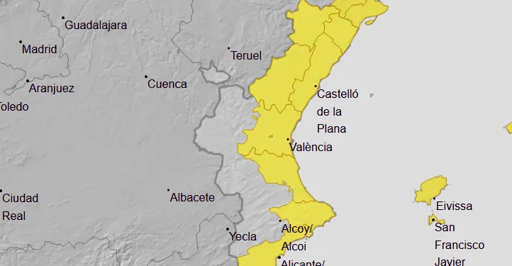 AEMET activa desde las 12:00h avisos amarillos por lluvias persistentes 1 AEMET activa desde las 12:00h avisos amarillos por lluvias persistentes
