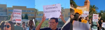 Un centenar de alumnos de FP de Artista Fallero y de Emergencias se concentran ante Educación para pedir profesores