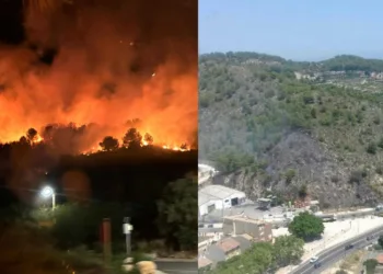 Controlado el incendio forestal declarado anoche en Tavernes de la Valldigna