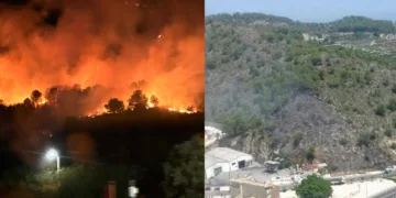 Controlado el incendio forestal declarado anoche en Tavernes de la Valldigna
