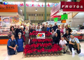 Mercavalencia reparte más de 400 plantas de Navidad en los mercados municipales para apoyar el comercio local