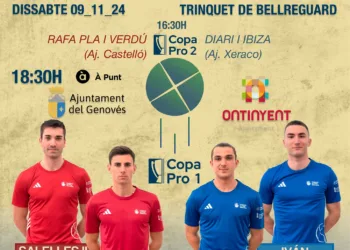 À Punt retransmite 2 partidas de pilota valenciana a beneficio de las víctimas de la DANA