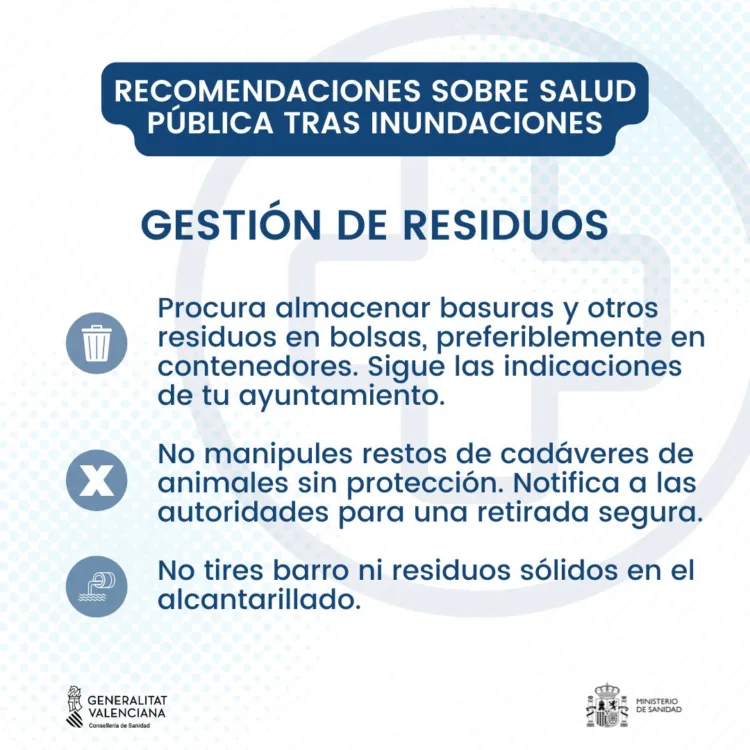 Guía de salud para zonas #DANA o personas que hayan participado en tareas de limpieza