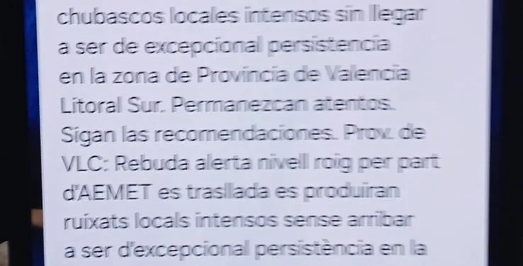 Alerta roja en Valencia: Protección Civil envía aviso de emergencia a móviles por riesgo de lluvias intensas 1 Alerta roja en Valencia: Protección Civil envía aviso de emergencia a móviles por riesgo de lluvias intensas