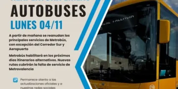 Metrobús restaura las principales líneas del área metropolitana de Valencia para facilitar el acceso de los ciudadanos al transporte público