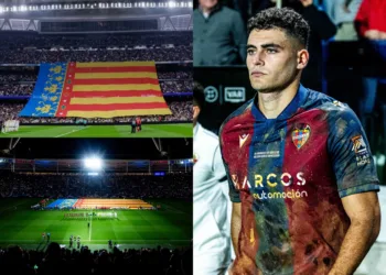 El Levante UD sale a jugar con las camisetas embarradas y con la lista con los pueblos afectados por la #DANA