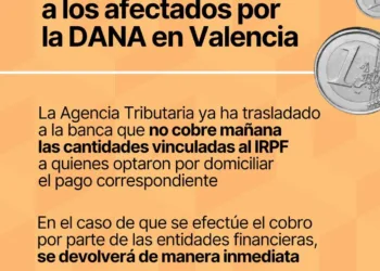 Hacienda suspende el cobro del segundo pago del IRPF para los contribuyentes de las zonas afectadas por la DANA en la provincia de Valencia