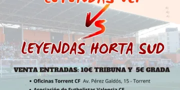 Leyendas del Valencia CF y de L'Horta Sur juegan para ayudar y reconstruir los clubs afectados por la DANA