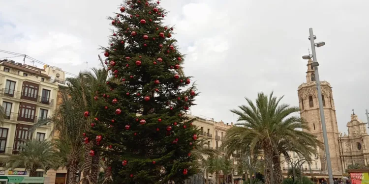 El abeto de los barrios vuelve a la Plaza de la Reina de Valencia