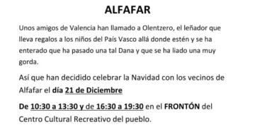 Olentzero y Mari Domingi llegan a Alfafar para celebrar la Navidad