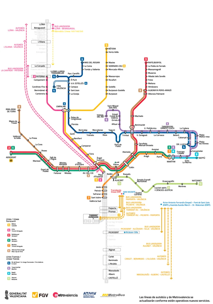 Metrovalencia restablece parcialmente el servicio tras las incidencias por la DANA 2 Plan movilidad FASE2 PUESTA EN SERVICIO METRO ZONA NORTE hr