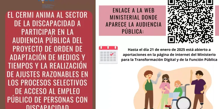 El CERMI anima al sector de la discapacidad a participar en la audiencia pública sobre el acceso al empleo público