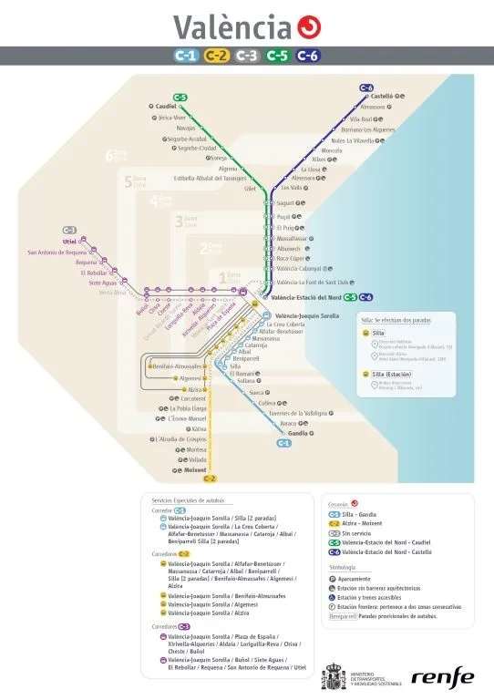 Renfe ajusta los horarios de Cercanías en Valencia a partir del 2 de diciembre 2 mapa valencia 2dic