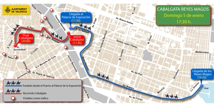 Todo listo para la Cabalgata de Reyes Magos en Valencia este 5 de enero 1 Todo listo para la Cabalgata de Reyes Magos en Valencia este 5 de enero