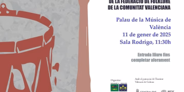 La Federación de Folklore organiza el II Encuentro de Colles de Tabal I Dolçaina en el Palau de la Música