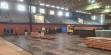 Acondicionamiento del Palau d’Esports l’Illa para iniciar al montaje del recinto del Benidorm Fest