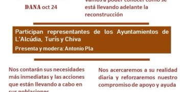 La AA.VV. Patraix reúne a representantes de Ayuntamientos de L'Alcúdia, Turís y Chiva para conocer su realidad tres meses después de la #DANA