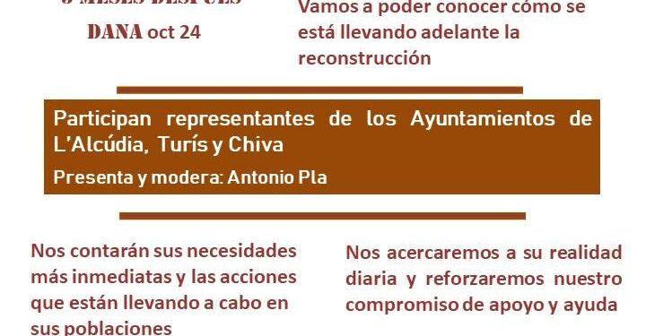 La AA.VV. Patraix reúne a representantes de Ayuntamientos de L'Alcúdia, Turís y Chiva para conocer su realidad tres meses después de la #DANA