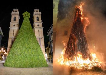 Canals volvió a cumplir la tradición y encendió la hoguera más grande del mundo por San Antón