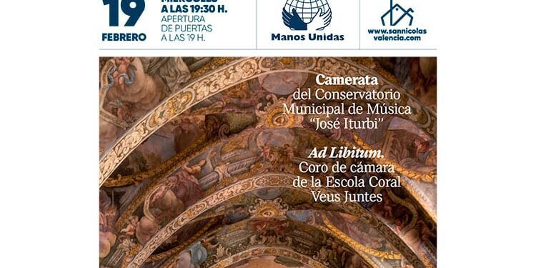 Manos Unidas y San Nicolás se unen en un concierto solidario con el Conservatorio “José Iturbi” y el Coro "Ad Líbitum" 1 Manos Unidas y San Nicolás se unen en un concierto solidario