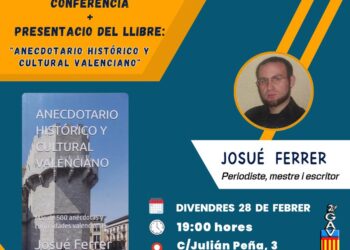 Josué Ferrer presenta el seu llibre "Anecdotario histórico y cultural valenciano" en més de 500 curiositats