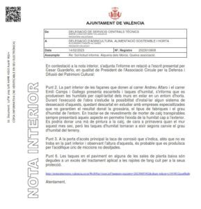 El Ayuntamiento de Valencia se inventa una supuesta restauración