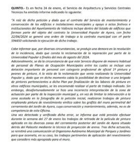 El Ayuntamiento de Valencia reconoce su chapuza en el Jardín de Ayora