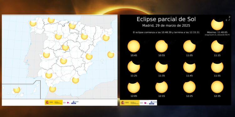 Mañana se podrá contemplar un eclipse solar parcial en toda España 1 Mañana se podrá contemplar un eclipse solar parcial en toda España