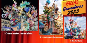 FALLAS: 1er premio Convento Jerusalén, 2º L’Antiga de Campanar y 3º Na Jordana
