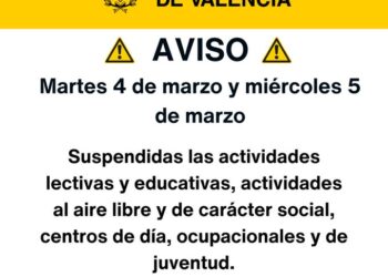 Valencia suspende toda actividad lectiva, al aire libre y cierra instalaciones abiertas además de suspender la mascletà