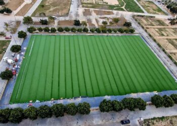 Valencia licita la iluminación del nuevo campo de fútbol municipal de La Torre-Faitanar proyectado tras las inundaciones de la dana