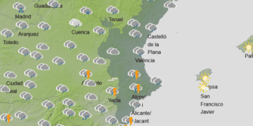 Comienzan los avisos por lluvias intensas y persistentes, lo peor para el lunes en Valencia y Castello