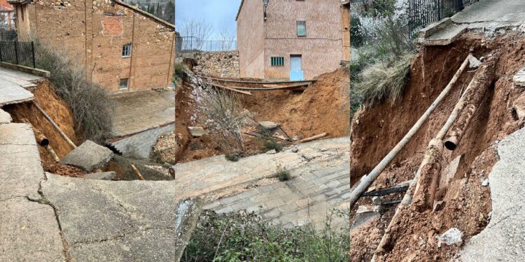 Casas Bajas afrontará de inmediato la reparación del derrumbe en la calle Castilla con ayuda de la Diputación de Valencia