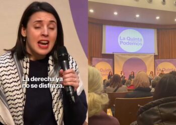 Frente Obrero revienta un acto a Irene Montero y ésta les acusa de fascistas de derechas