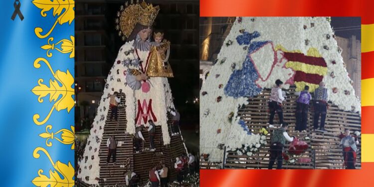 El manto de la virgen rinde homenaje a las víctimas de la DANA 1 El manto de la virgen rinde homenaje a las víctimas de la DANA