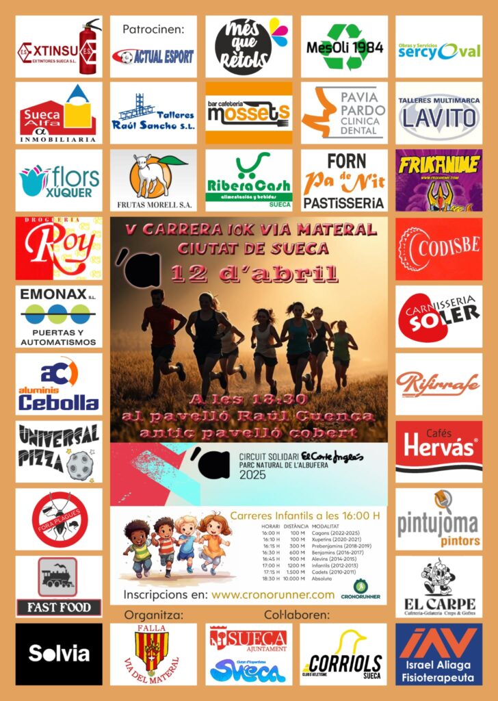 Sueca acoge este sábado la 10K Via Materal incluida en el Circuito de La Albufera 3 10K Carrera Via Materal