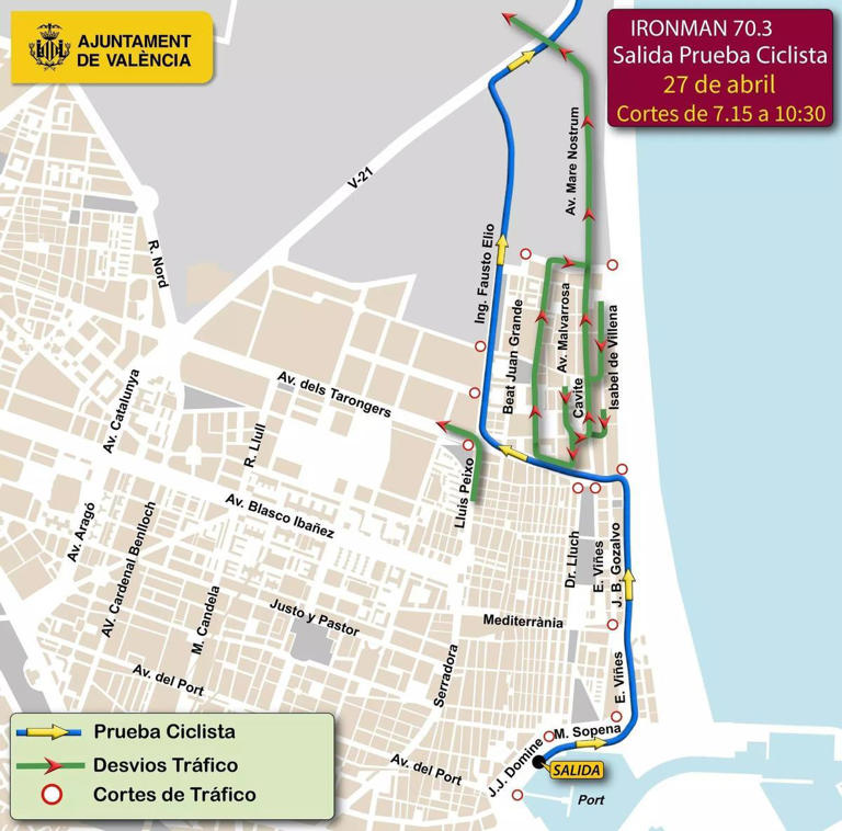 Valencia acoge este domingo la segunda edición del Ironman 70.3 con un amplio dispositivo especial de tráfico 2 AA1DFTKo