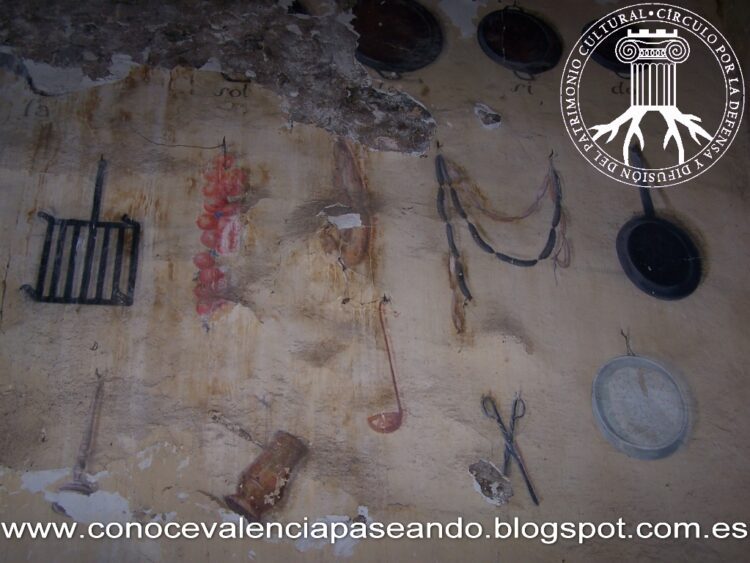 Las pinturas murales de la alquería de la Torre en peligro