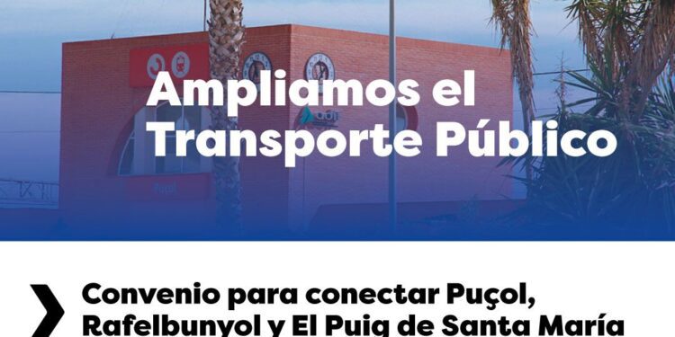 El Consell conecta Puçol, Rafelbunyol y El Puig de Santa María con Metrovalencia y Cercanías