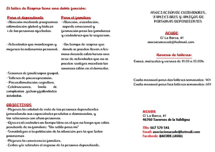 Los talleres de respiro de ACUDE un éxito para mayores y cuidadores