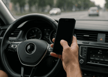 Sujetar con la mano un dispositivo móvil al conducir supone una multa de 200 euros y la pérdida de 6 puntos