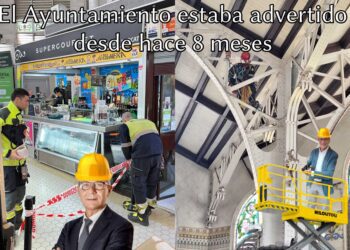 Hace 8 meses que advirtieron al Ayuntamiento de los desprendimientos del tejado del Mercado Central y no hizo absolutamente nada