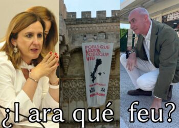 I la història es repetix, una atra vegada les Torres de Serrans utilisades com a soport publicitari del catalanisme