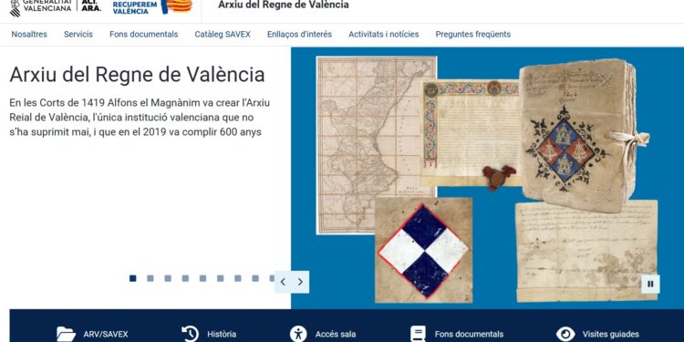 El Archivo del Reino de Valencia pone en marcha su página web