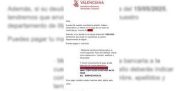 Educación alerta de un intento de estafa por correo electrónico suplantando a la Conselleria