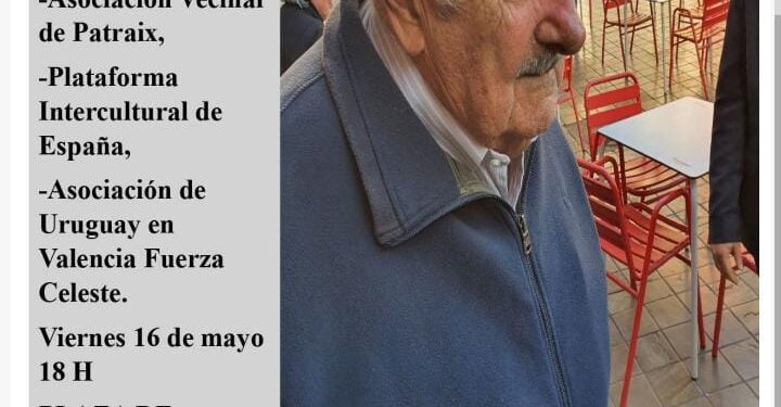 Homenaje a Pepe Mújica en Patraix este viernes 1 Homenaje a Pepe Mújica en Patraix este viernes