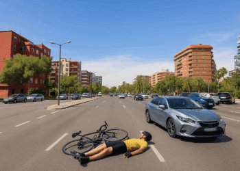 Un ciclista herido tras un accidente con un coche en la avenida del Cid