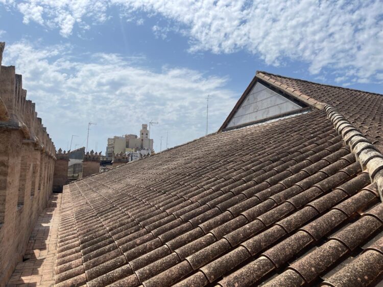 El muro hastial norte de la Lonja ya está reparado
