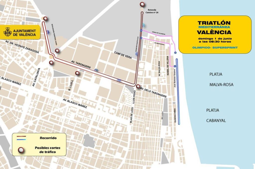 Cortes de tráfico en Valencia por el Mediterránea Triatlón 3 bcd3f684 02da 4606 90c0 240ae78fa959 alta libre aspect ratio default 0